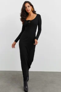 Cool & Sexy Women Black Camisole Maxi Dress - Image 4