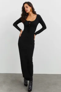 Cool & Sexy Women Black Camisole Maxi Dress - Image 5