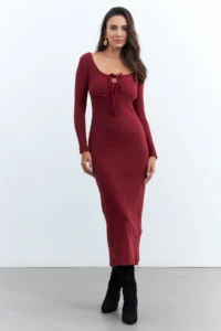 Cool & Sexy Women Burgundy Camisole Maxi Dress
