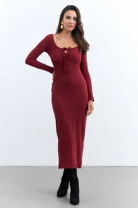 Cool & Sexy Women Burgundy Camisole Maxi Dress - Image 6