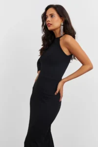 Cool & Sexy Women Black Single Arm Camisole Dress - Image 6
