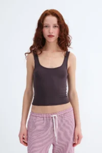 Addax U-Neck Basic Tank Top A0104-DK1 - Image 5