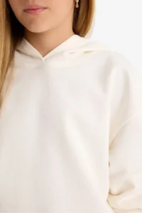 DeFacto Relax Fit Hooded Basic Plain Sweatshirt Girl - Image 5