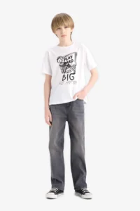 DeFacto Crew Neck Printed Short Sleeve T-Shirt Boy - Image 2