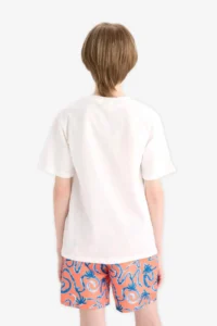 DeFacto Crew Neck Printed Short Sleeve T-Shirt Boy - Image 7