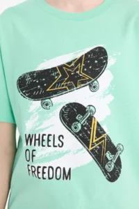 DeFacto Crew Neck Printed Short Sleeve T-Shirt Boy - Image 5