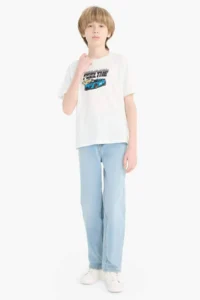 DeFacto Crew Neck Printed Short Sleeve T-Shirt Boy - Image 2
