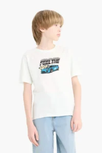 DeFacto Crew Neck Printed Short Sleeve T-Shirt Boy - Image 3