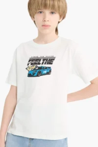 DeFacto Crew Neck Printed Short Sleeve T-Shirt Boy - Image 4