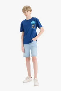 DeFacto Crew Neck Printed Short Sleeve T-Shirt Boy - Image 2