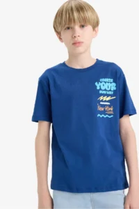 DeFacto Crew Neck Printed Short Sleeve T-Shirt Boy - Image 3
