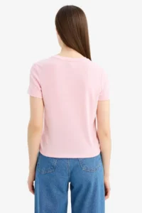 DeFacto Slim Fit Narrow Cut Crew Neck Ribbed Short Sleeve T-Shirt - Image 5