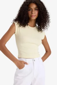 DeFacto Slim Fit Narrow Cut Crew Neck Basic Plain Modal Short Sleeve T-Shirt - Image 3