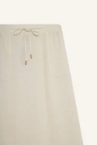 DeFacto Regular Fit Cargo Pocket Linen Blend Midi Skirt - Image 3