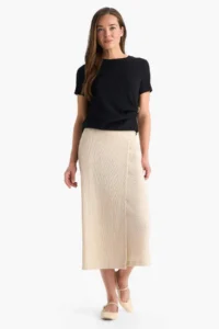 DeFacto Regular Fit Basic Plain Midi Skirt - Image 4