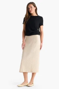 DeFacto Regular Fit Basic Plain Midi Skirt - Image 6