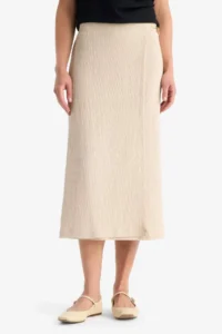 DeFacto Regular Fit Basic Plain Midi Skirt - Image 7