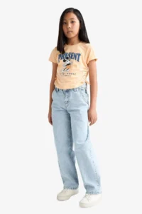DeFacto Disney Mickey & Minnie Fitted Crew Neck Short Sleeve T-Shirt Girls - Image 2