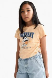 DeFacto Disney Mickey & Minnie Fitted Crew Neck Short Sleeve T-Shirt Girls - Image 3