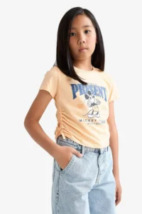 DeFacto Disney Mickey & Minnie Fitted Crew Neck Short Sleeve T-Shirt Girls - Image 4