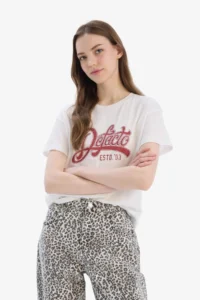 DeFacto 100% Cotton Regular Fit Printed T-Shirt - Image 3