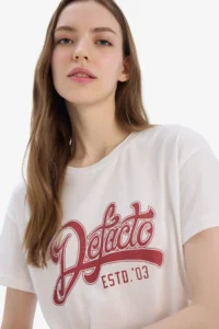 DeFacto 100% Cotton Regular Fit Printed T-Shirt - Image 7