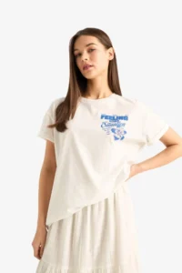 DeFacto 100% Cotton Oversized Back Printed T-Shirt - Image 4
