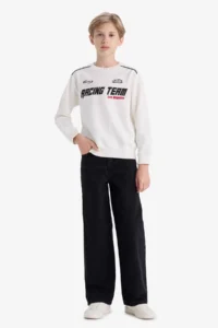 DeFacto Crew Neck Printed Sweatshirt Boy - Image 5