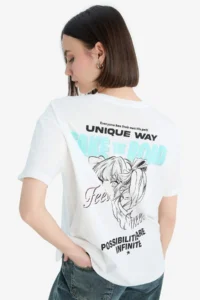 DeFacto Cool Oversize Wide Fit Crew Neck Printed Short Sleeve T-Shirt