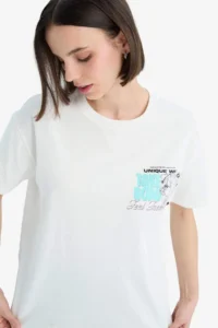 DeFacto Cool Oversize Wide Fit Crew Neck Printed Short Sleeve T-Shirt - Image 3