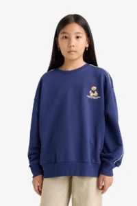 DeFacto Oversize Wide Fit Crew Neck Printed Sweatshirt Girl - Image 7