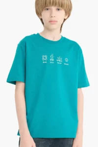 DeFacto Crew Neck Printed Short Sleeve T-Shirt Boy