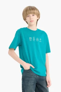 DeFacto Crew Neck Printed Short Sleeve T-Shirt Boy - Image 4
