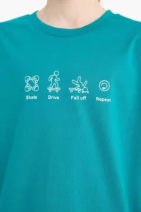 DeFacto Crew Neck Printed Short Sleeve T-Shirt Boy - Image 5