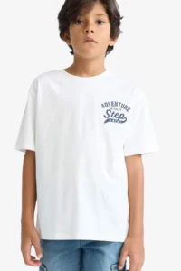 DeFacto Crew Neck Printed Short Sleeve T-Shirt Boy