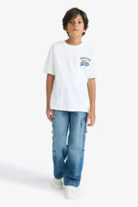 DeFacto Crew Neck Printed Short Sleeve T-Shirt Boy - Image 2