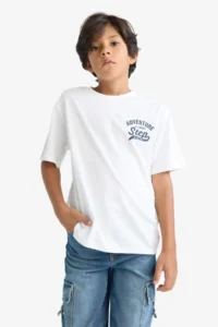 DeFacto Crew Neck Printed Short Sleeve T-Shirt Boy - Image 4