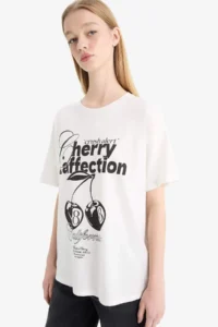DeFacto Cool Oversize Wide Fit Crew Neck Printed Short Sleeve T-Shirt - Image 5