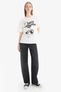 DeFacto Cool Oversize Wide Fit Crew Neck Printed Short Sleeve T-Shirt - Image 6