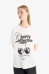 DeFacto Cool Oversize Wide Fit Crew Neck Printed Short Sleeve T-Shirt - Image 7