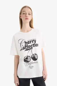 DeFacto Cool Oversize Wide Fit Crew Neck Printed Short Sleeve T-Shirt - Image 8