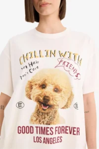 DeFacto Cool Oversize Wide Fit Crew Neck Printed Short Sleeve T-Shirt - Image 8