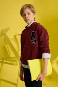 DeFacto Oversize Wide Fit Hooded School Sweatshirt Boy