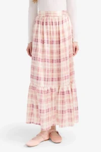 DeFacto Patterned Beli Elastic Satin Maxi Skirt - Image 4