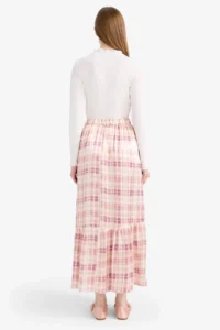 DeFacto Patterned Beli Elastic Satin Maxi Skirt - Image 5