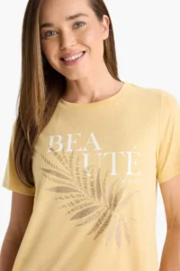 DeFacto Regular Fit Crew Neck Printed Short Sleeve T-Shirt