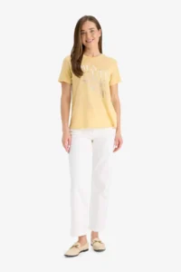 DeFacto Regular Fit Crew Neck Printed Short Sleeve T-Shirt - Image 2