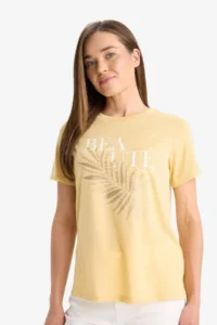 DeFacto Regular Fit Crew Neck Printed Short Sleeve T-Shirt - Image 4