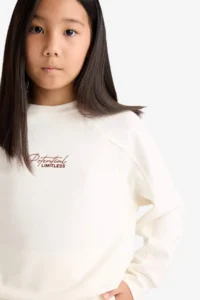 DeFacto Relax Fit Crew Neck Printed Modal Sweatshirt Girls - Image 7