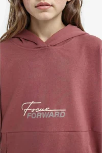 DeFacto Oversize Wide Fit Hooded Back Printed Sweatshirt Girl - Image 6